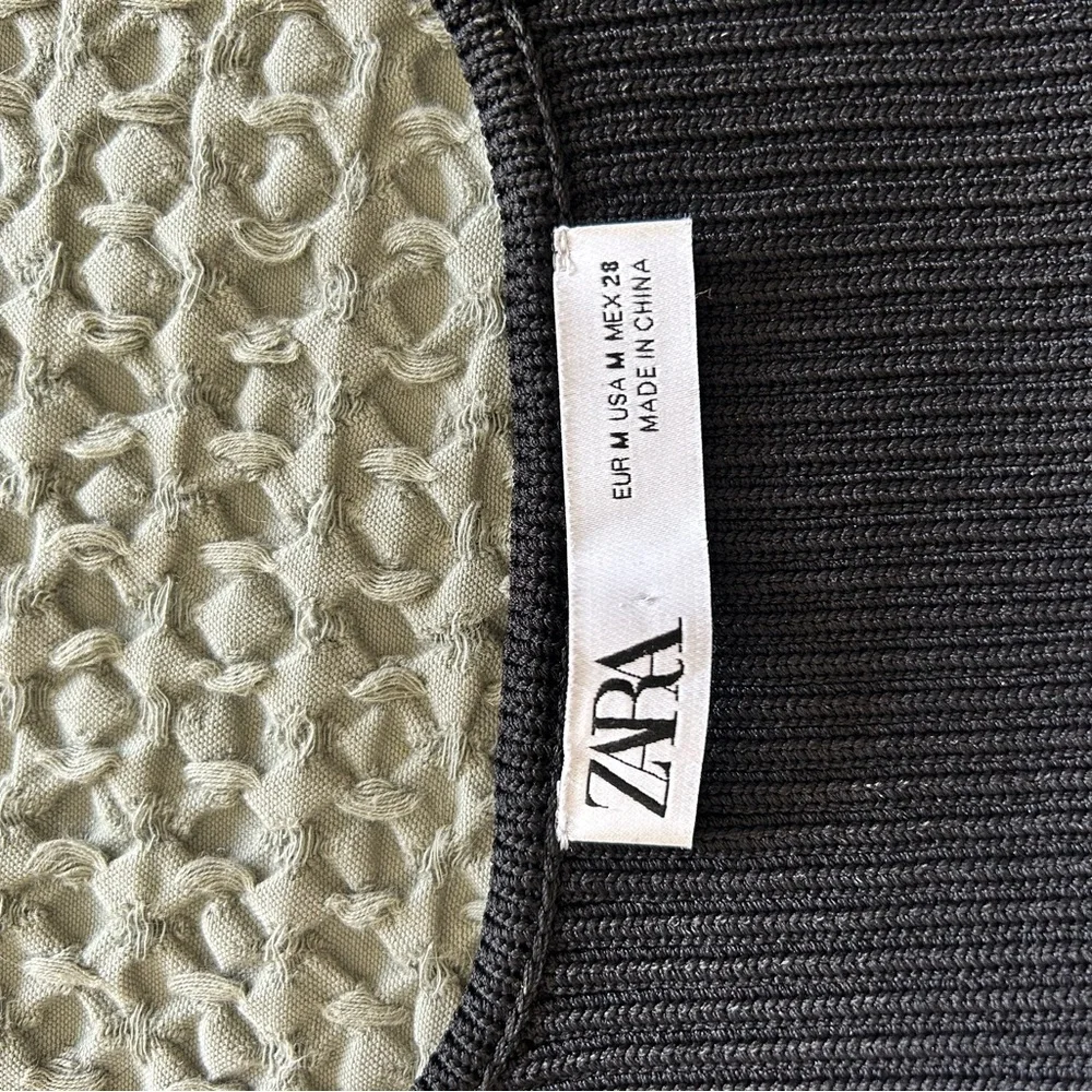 Zara Black Ribbed Knit Top and Bottom Set - Picture 4 of 5